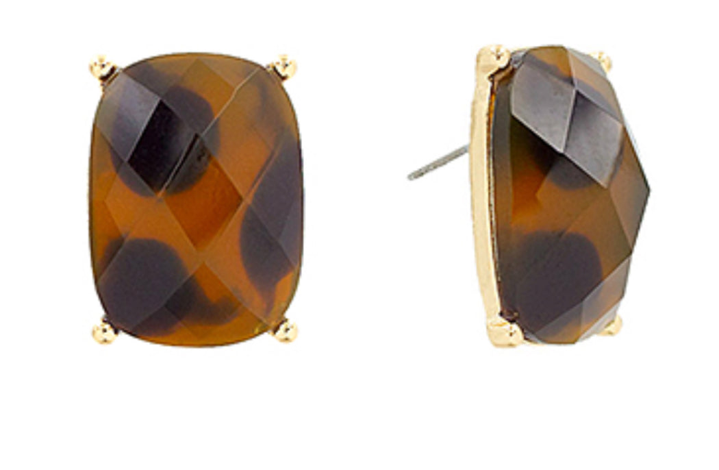 Tortoise stud earrings