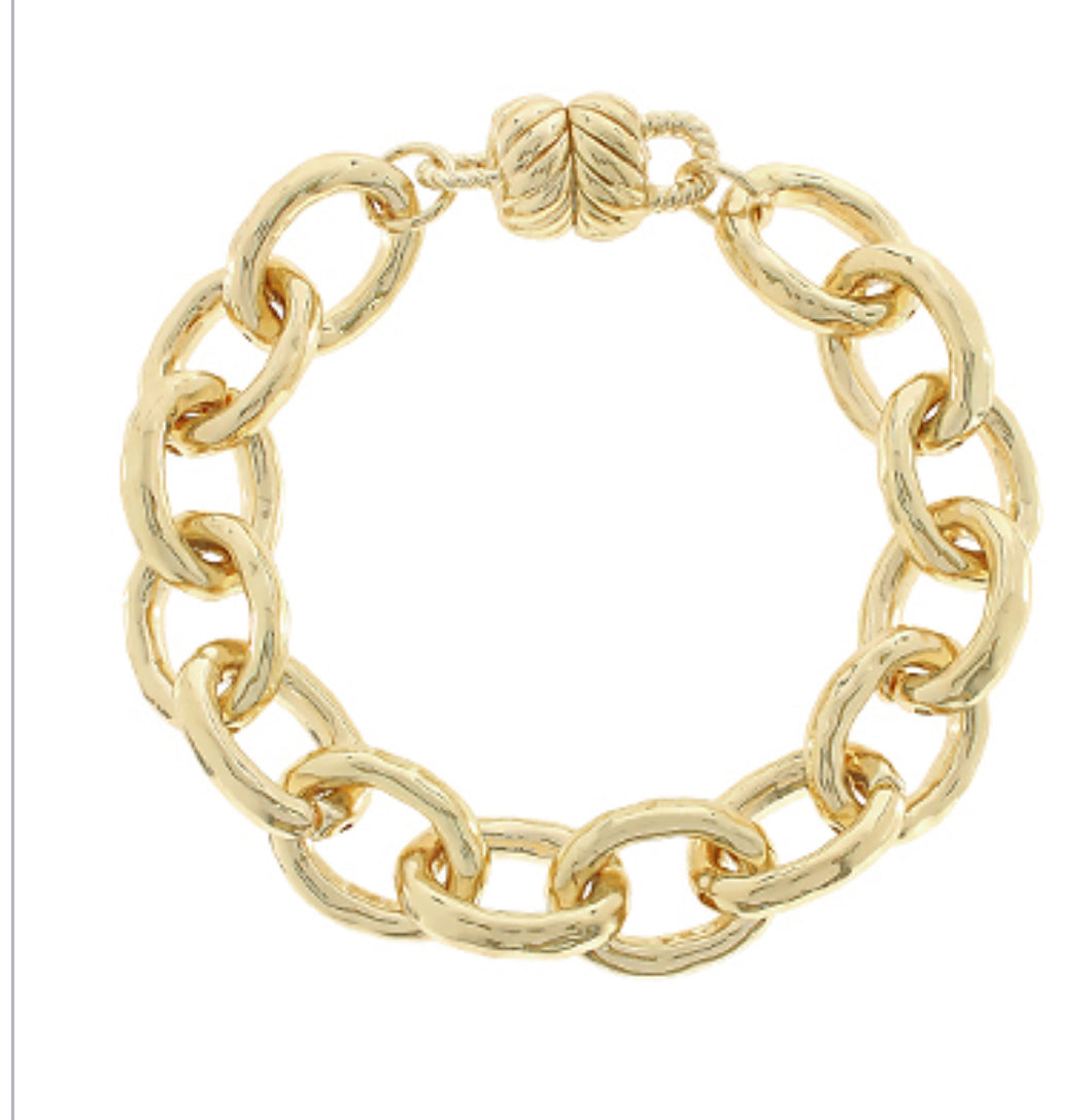 Chunky linked chain metal bracelet