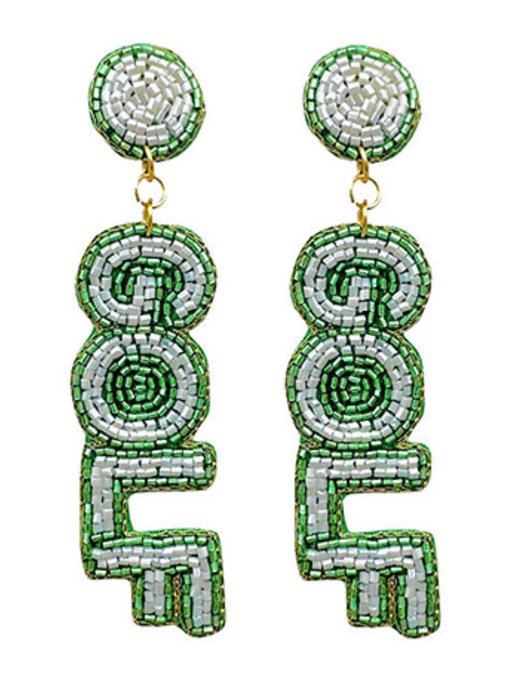 Golf beaded earrings