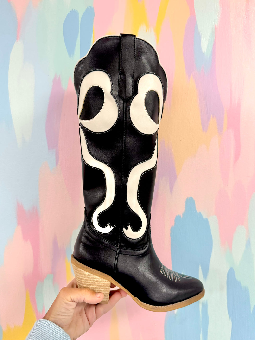 Black bow boots