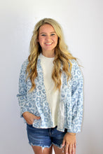 Load image into Gallery viewer, Denim blue leopard jacket
