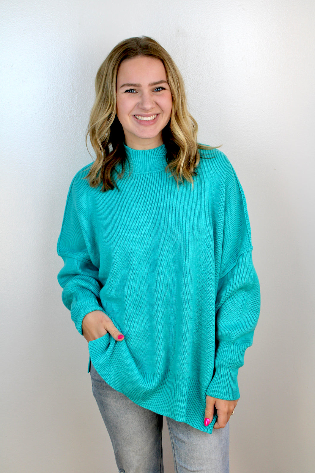 Aqua oversized sweater