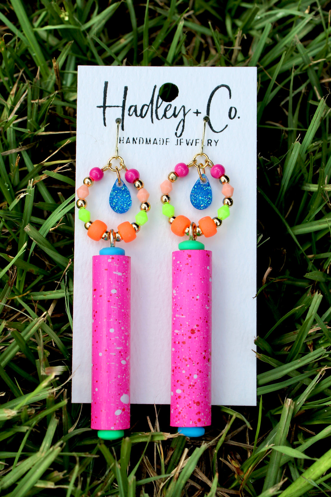 Pink bar Hadley + co earrings