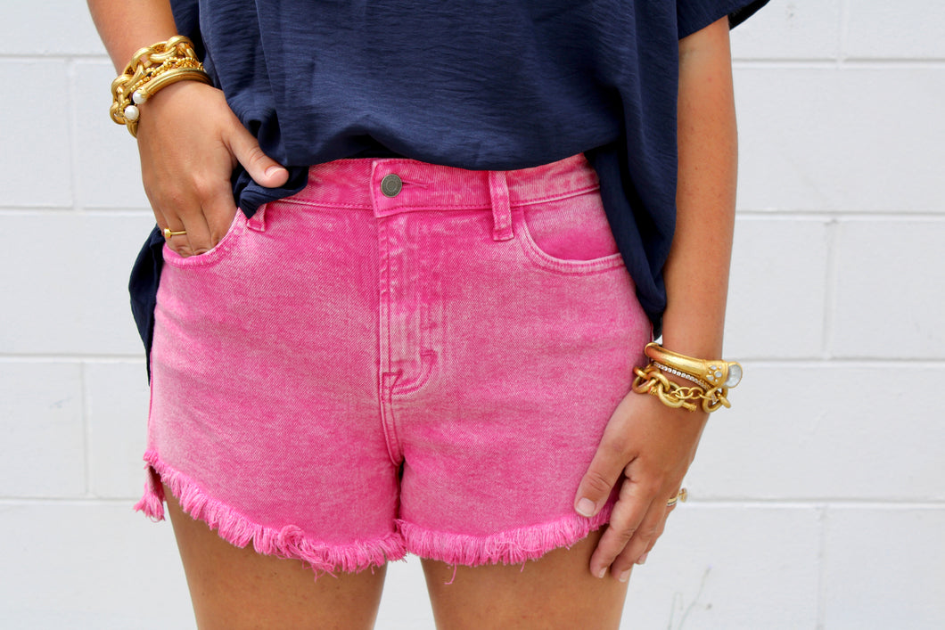 Pink cello denim shorts