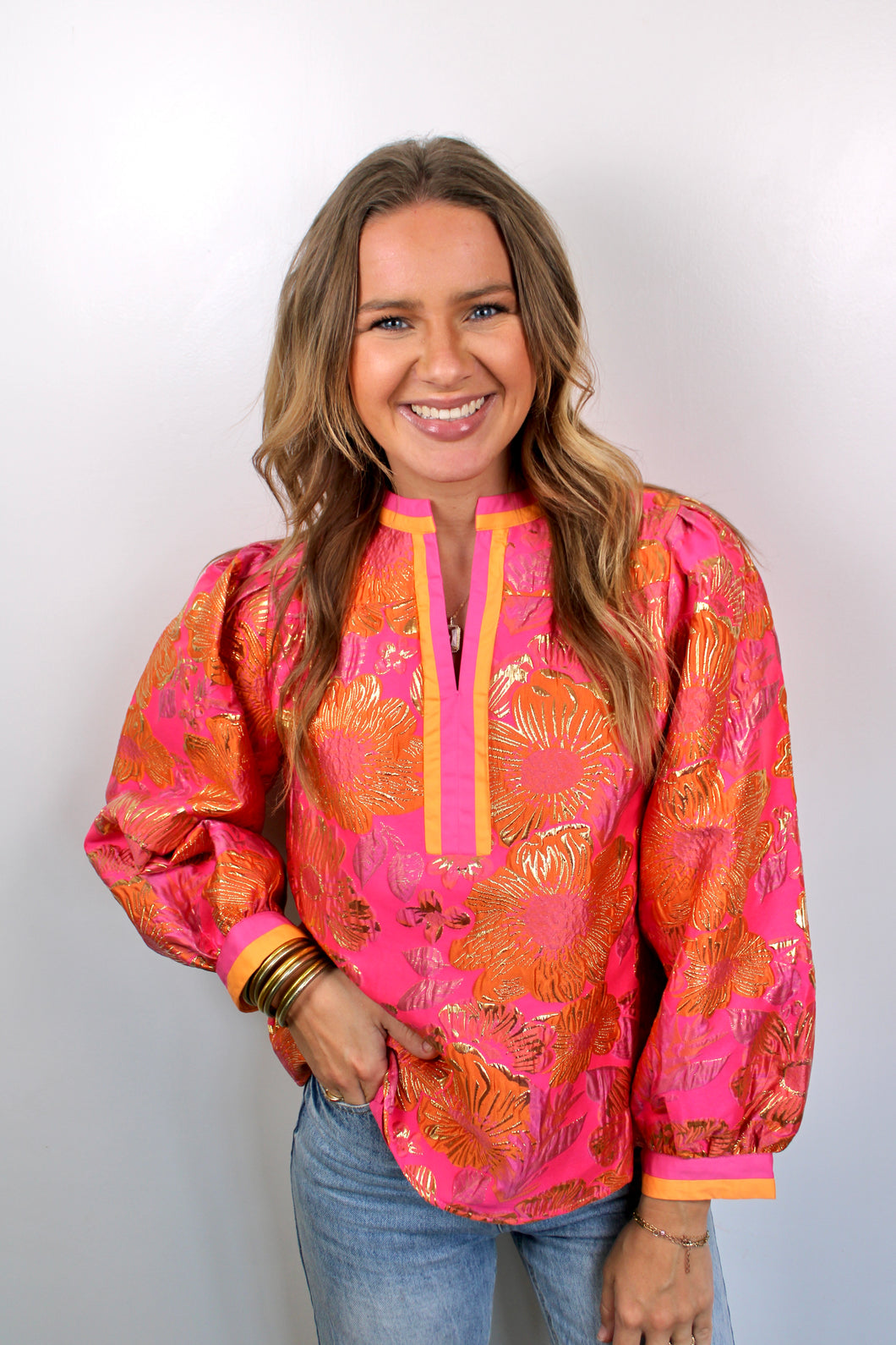 Pink foil top - last chance