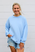 Load image into Gallery viewer, Baby blue ruffle edge top
