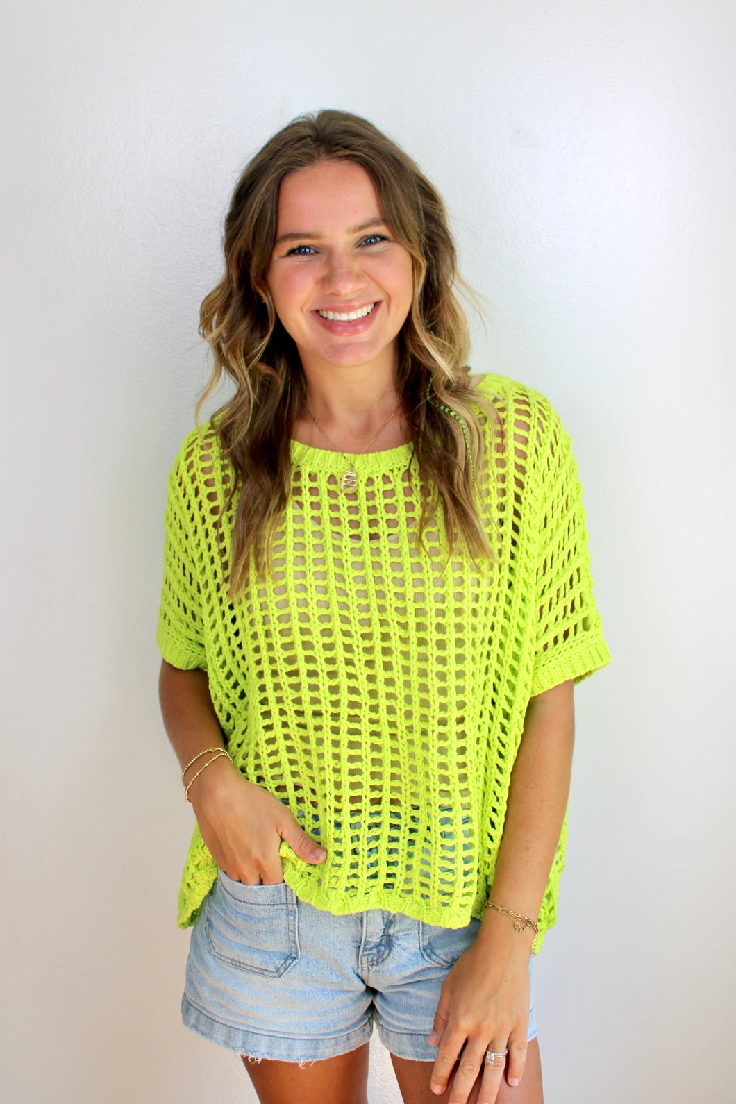 Lime crochet top