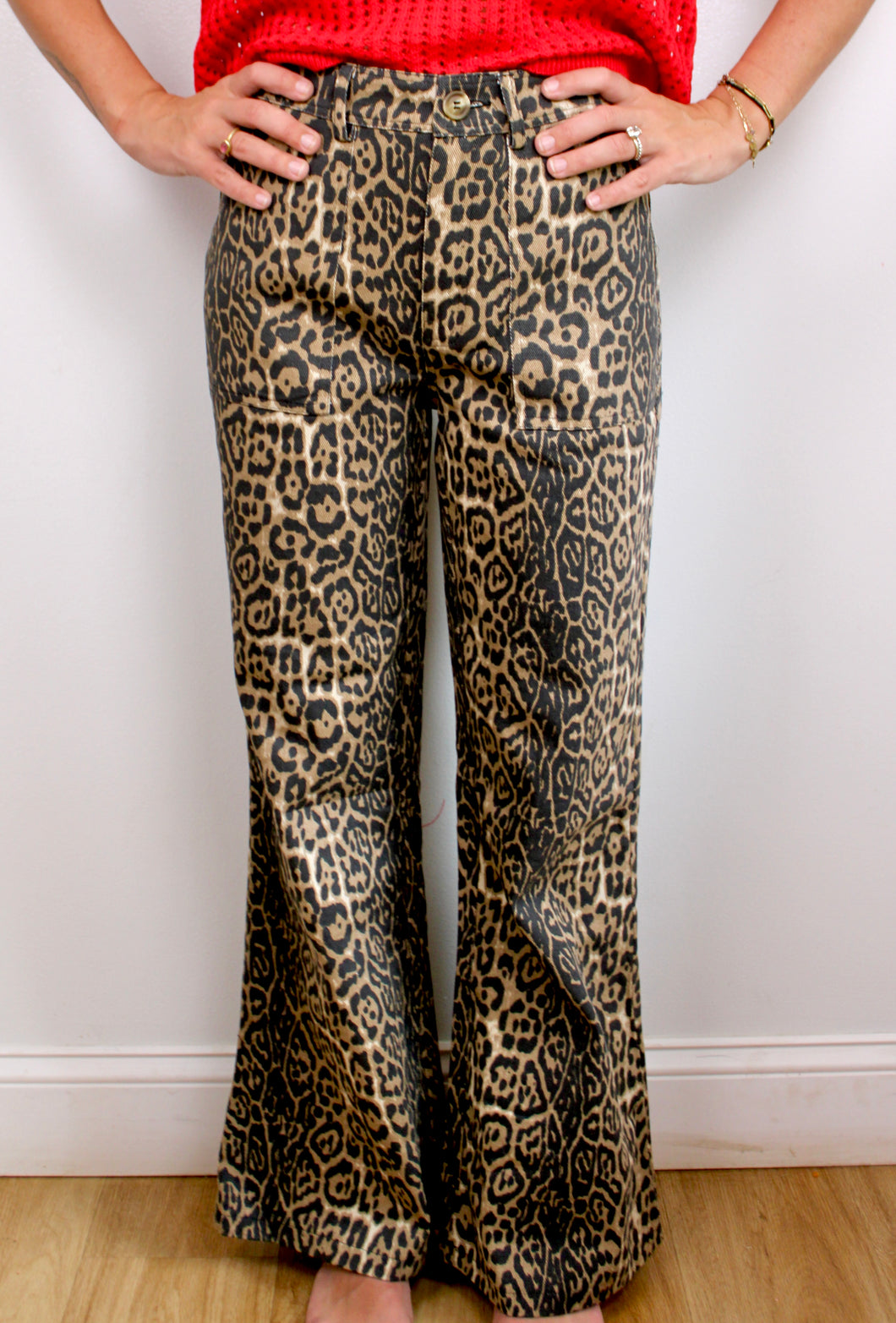 Leopard flare pants