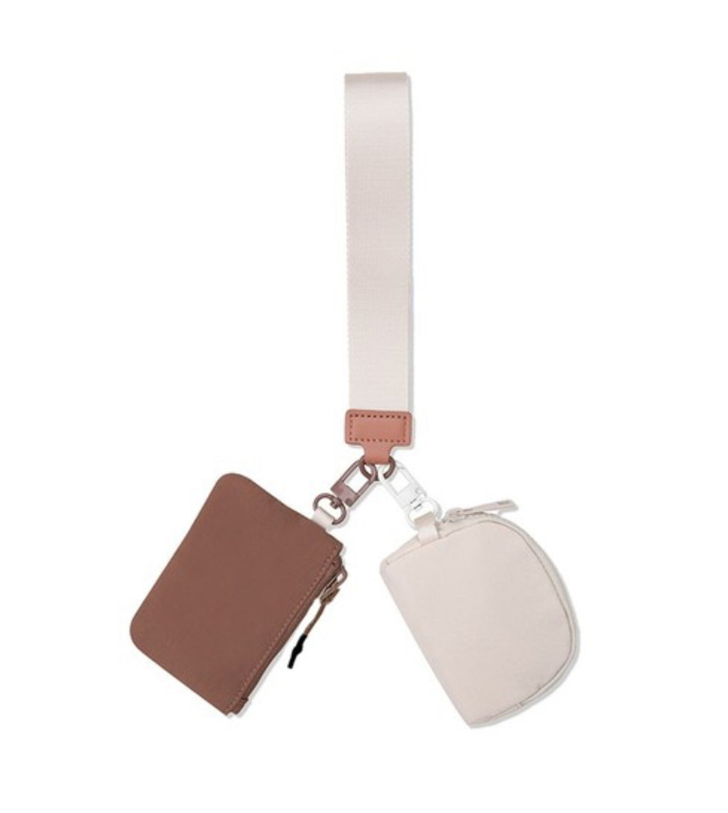 Mocha beige keychain wallet