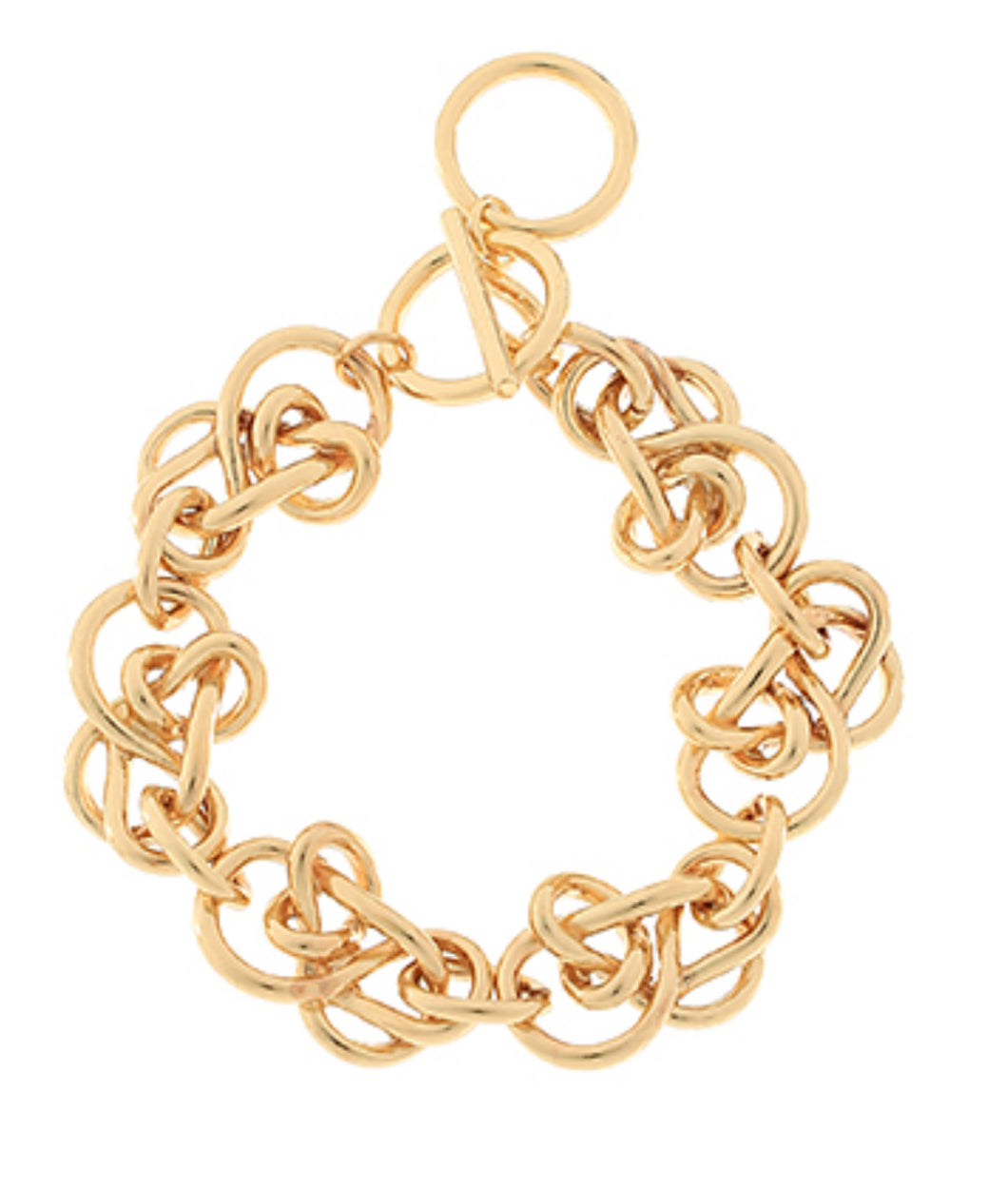 Gold metal knotted chain bracelet