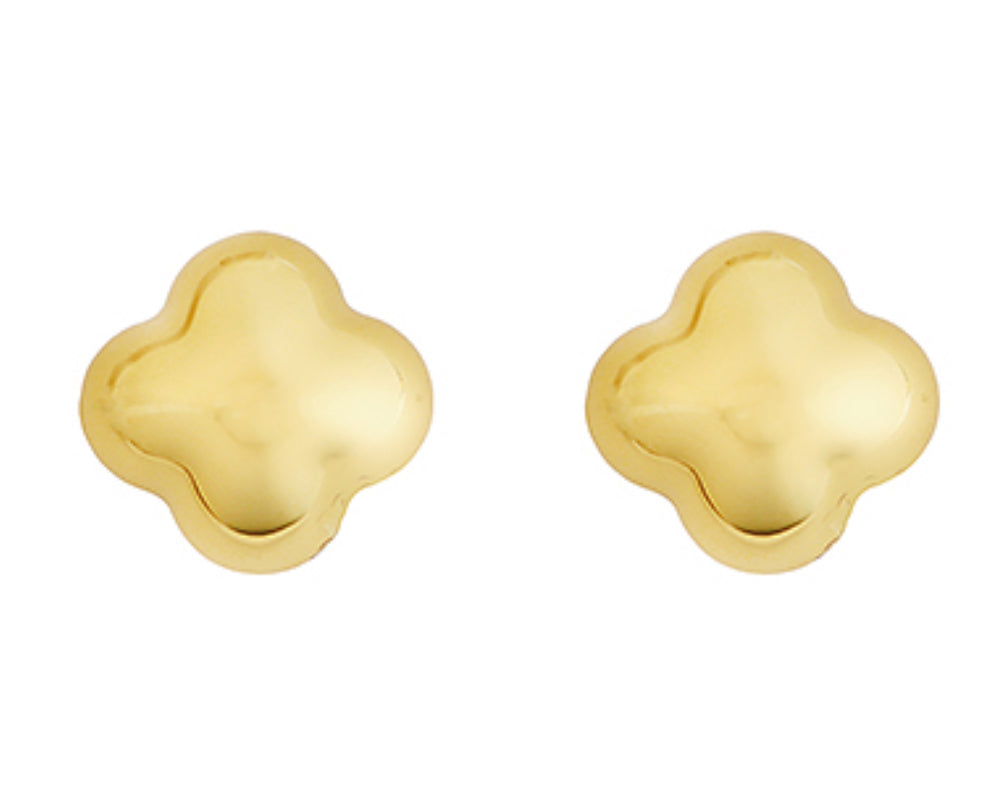 Gold clover stud earrings