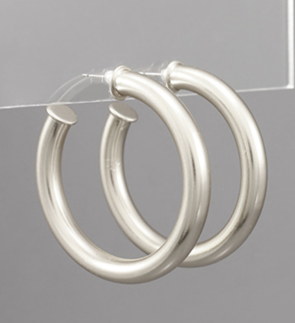 Silver tube 44mm hoops