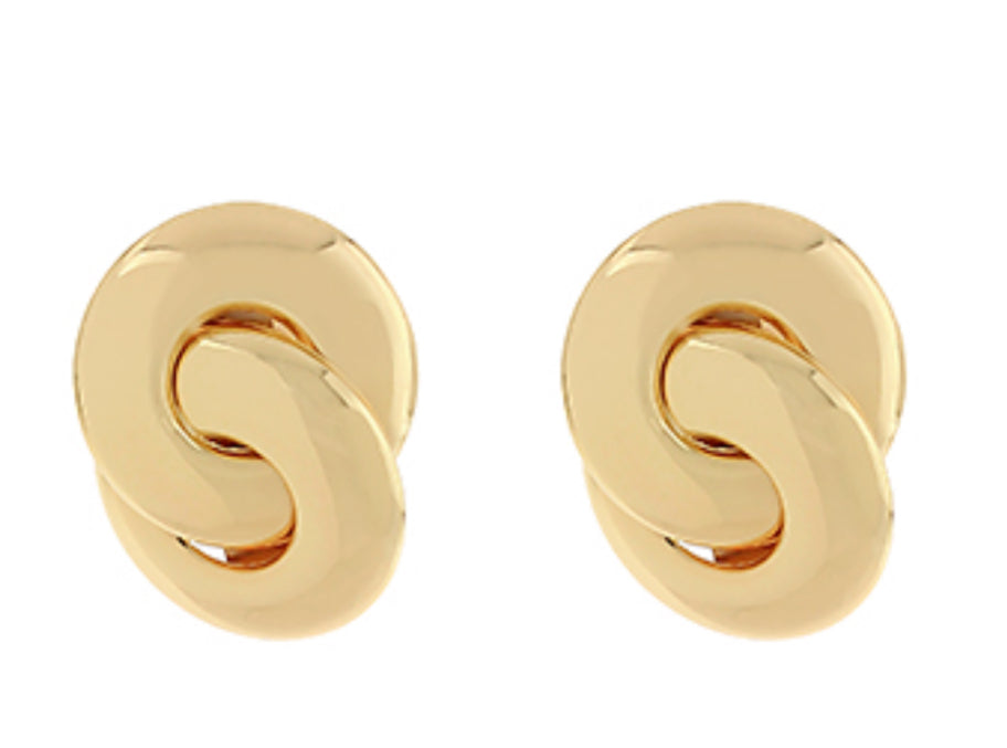Gold shiny linked earrings