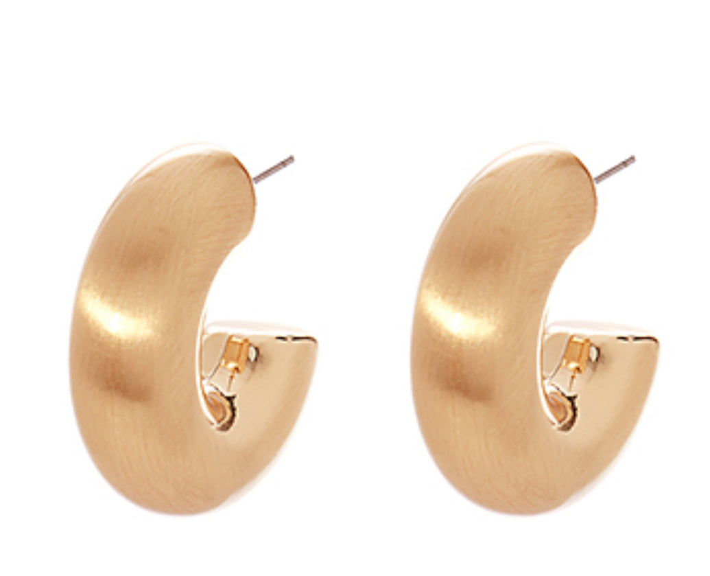 High polished satin chunky hoops