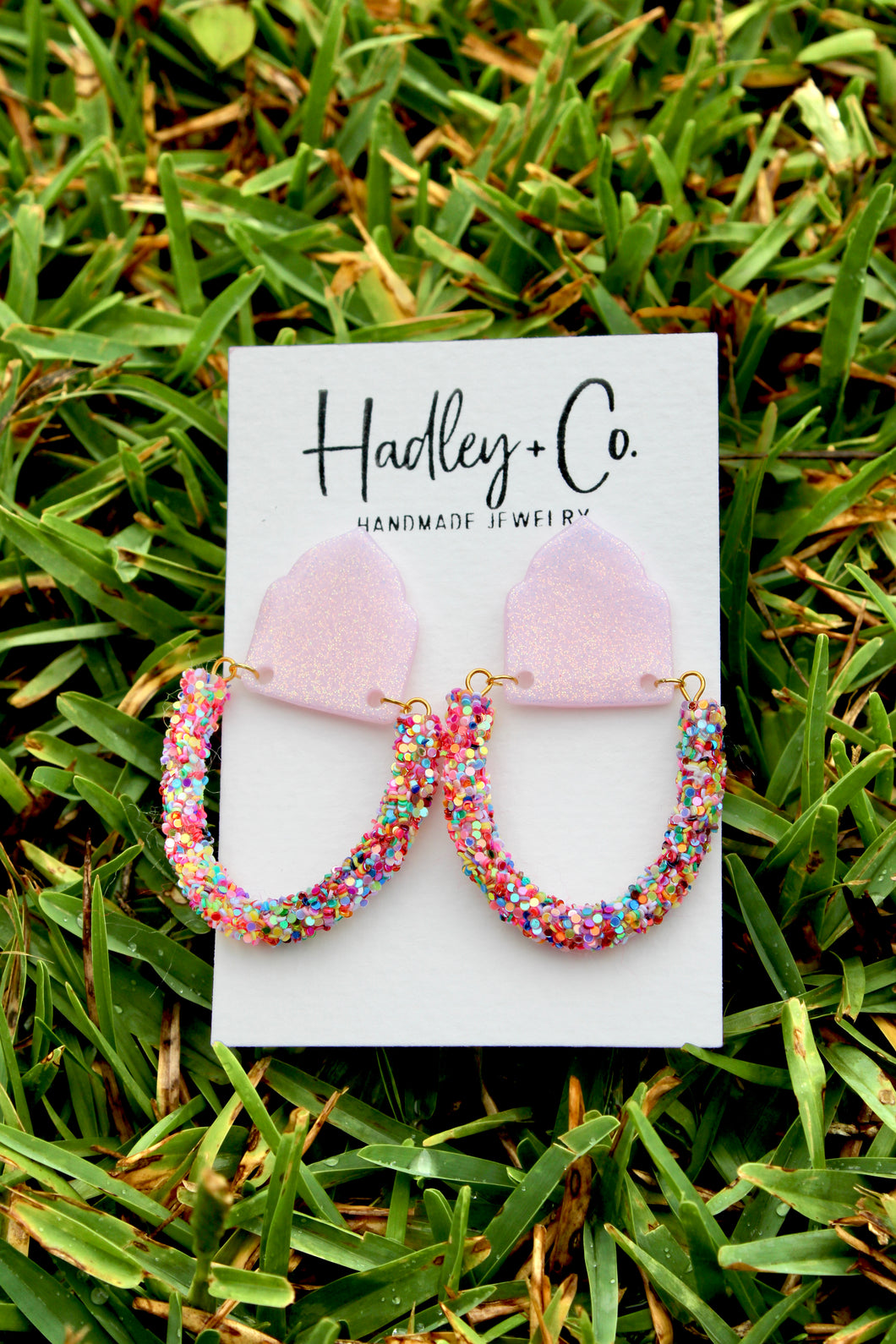 Pink clay confetti Hadley + co earrings