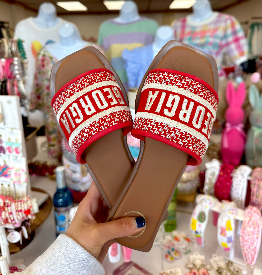 Red Georgia sandals