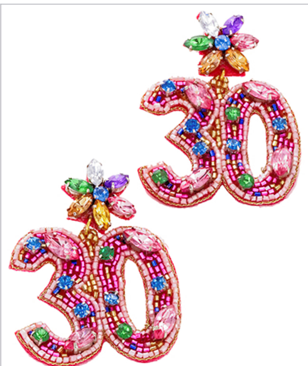 30 beaded earrings