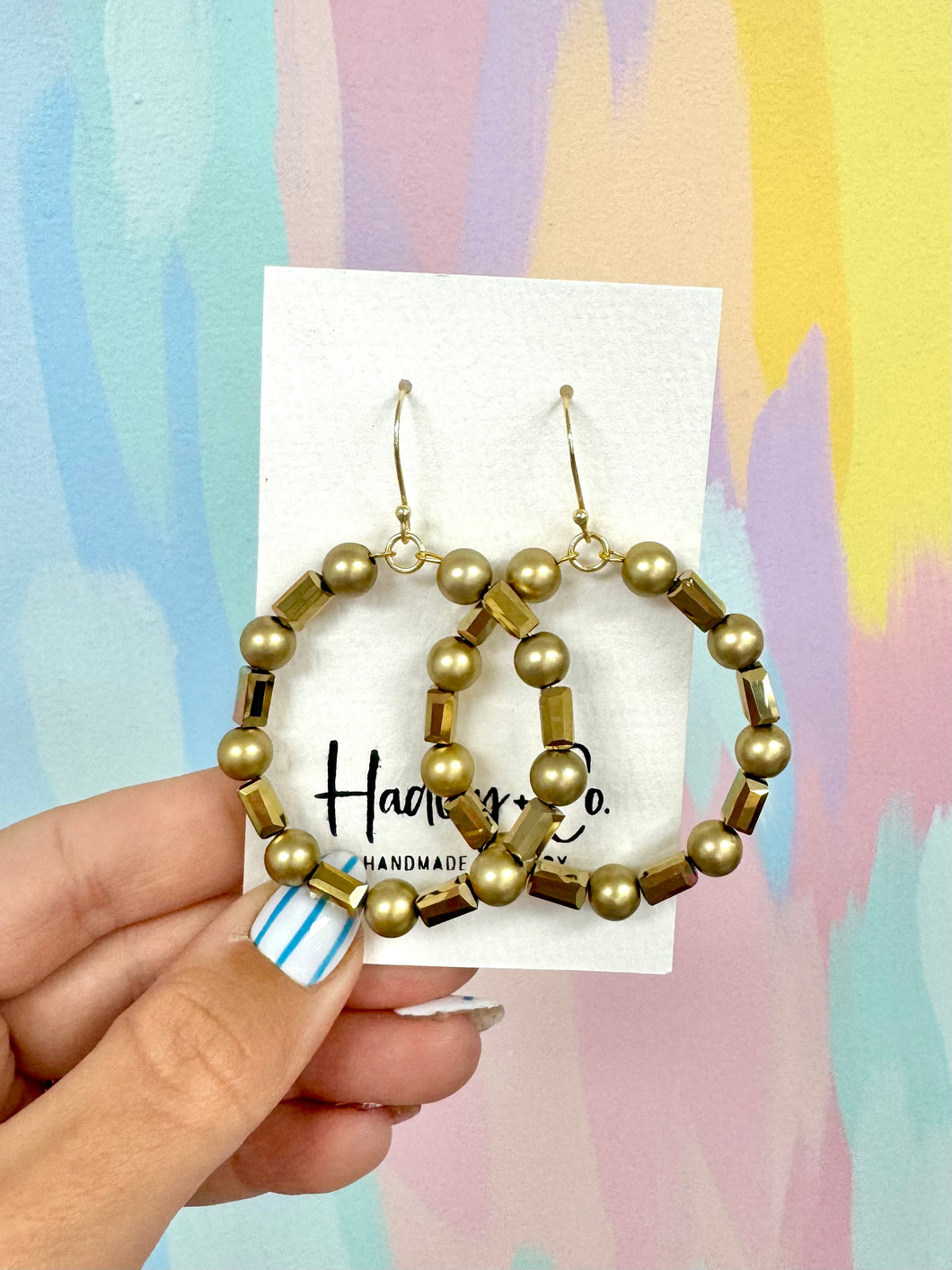 Gold beaded Hadley + co earrings