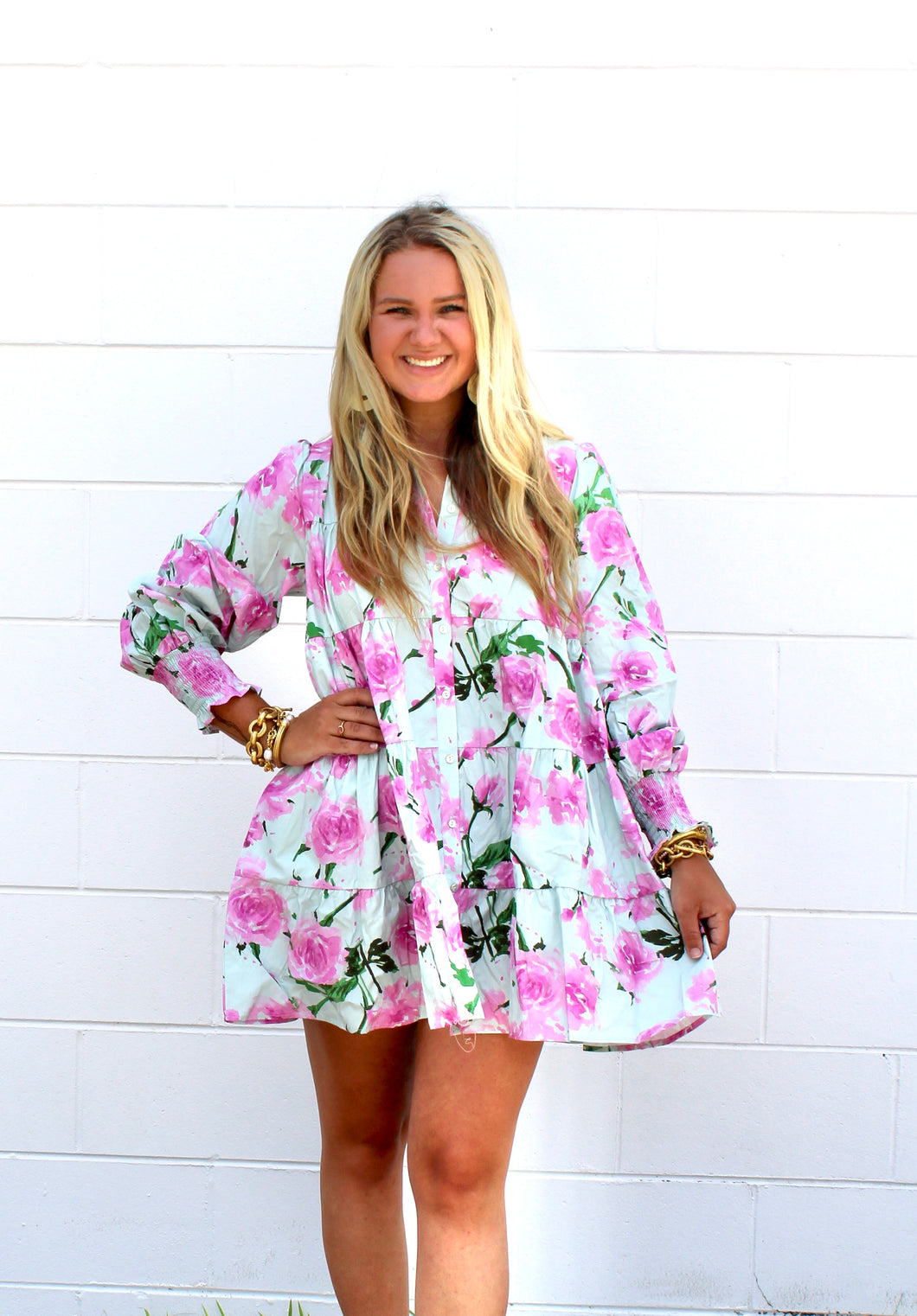 Floral long sleeve dress