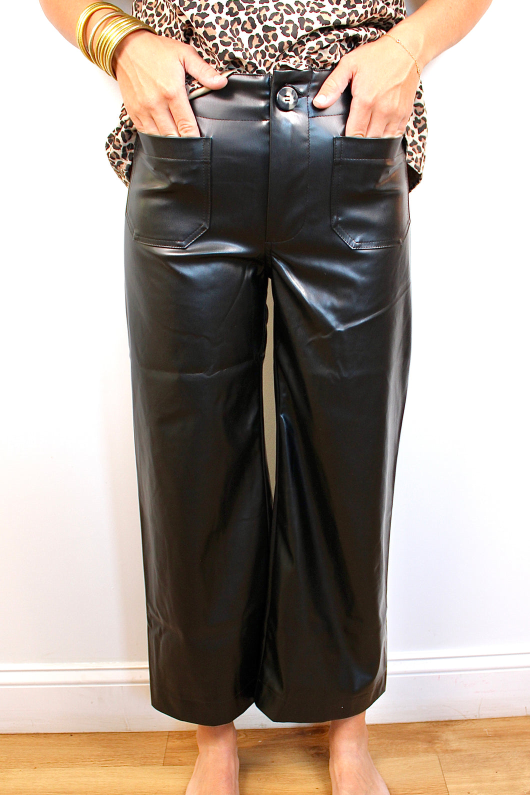 Black leather pants