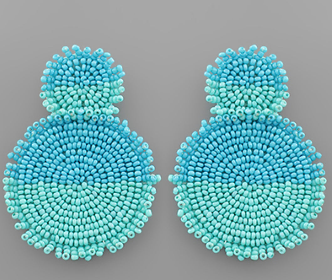 Blue beaded earrings
