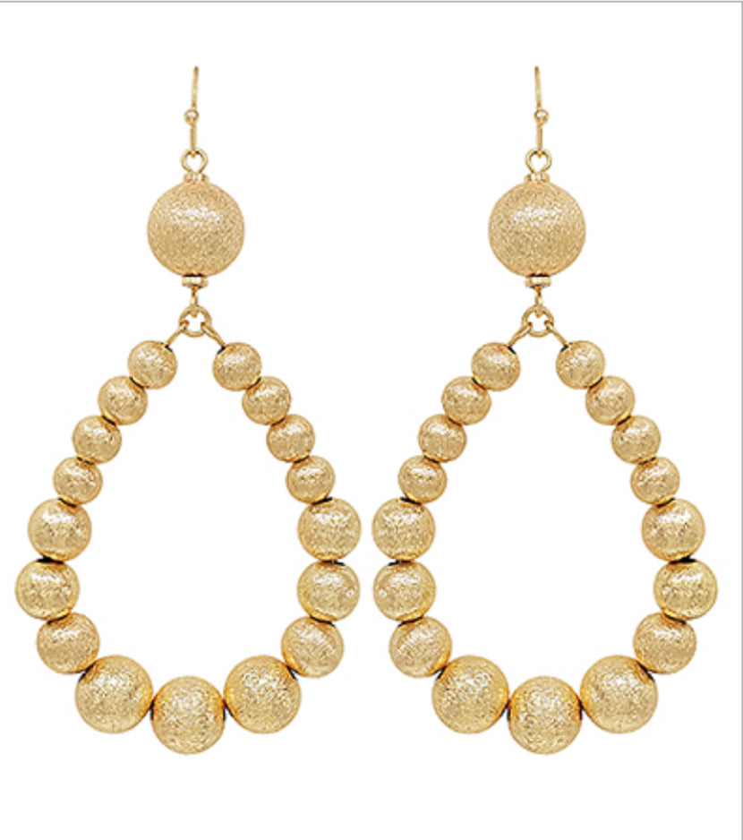 Brushed gold tear drop earrings