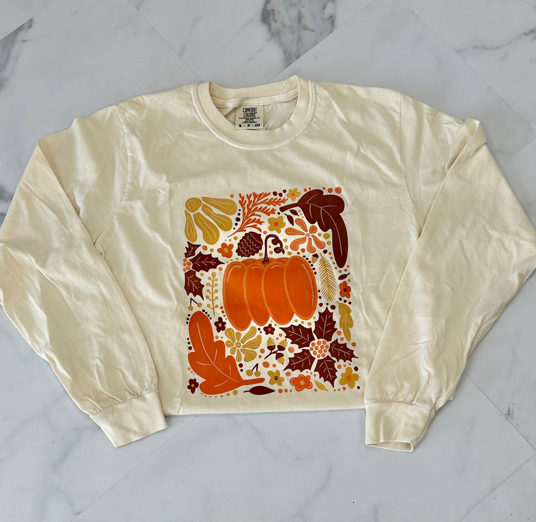 Love sleeve pumpkin tee