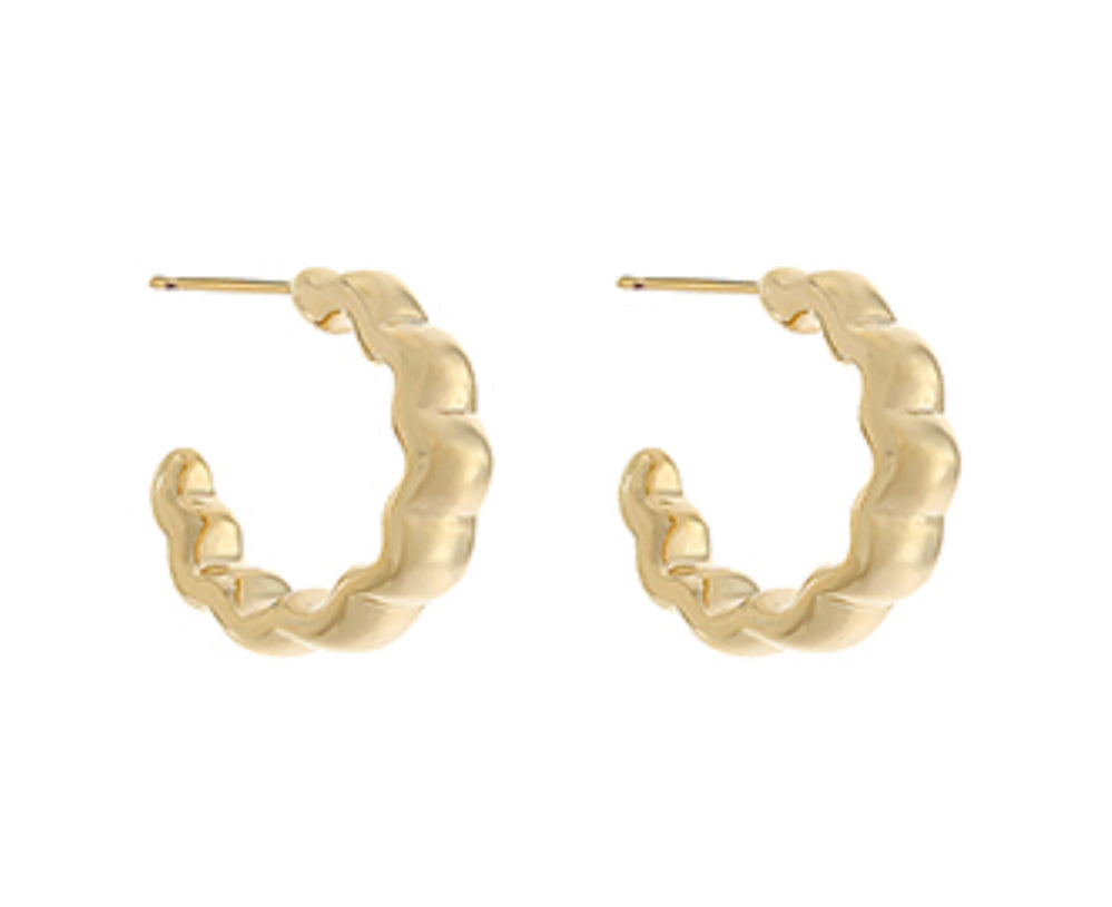 Small gold bubble hoops
