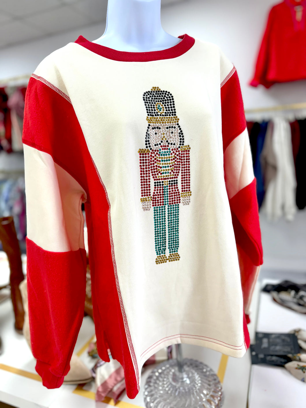 Stoned nutcracker pullover top