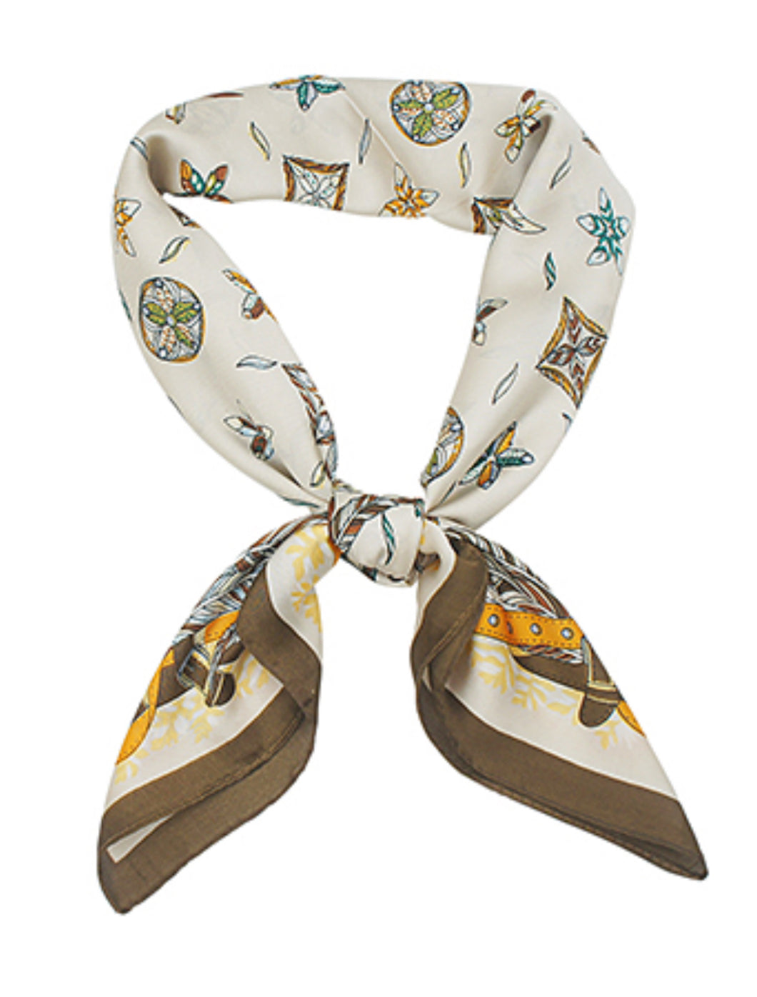 Brown multi neck scarf