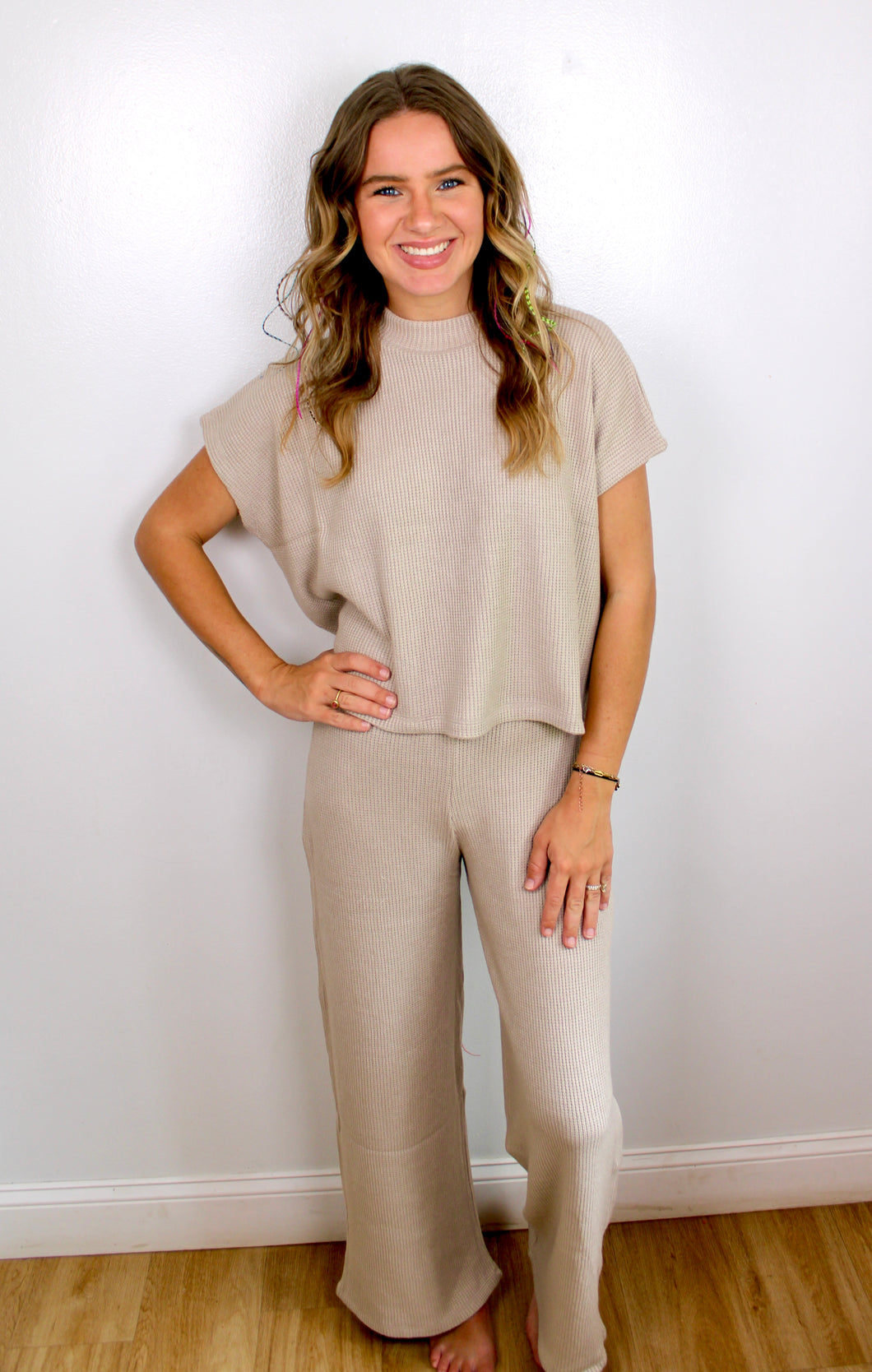 Tan pants set