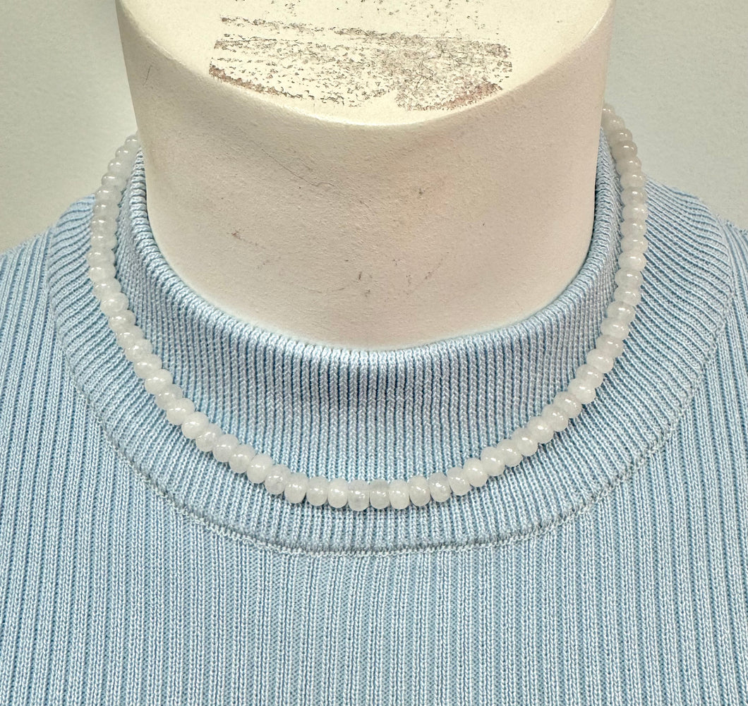 Milky white hart designs necklace
