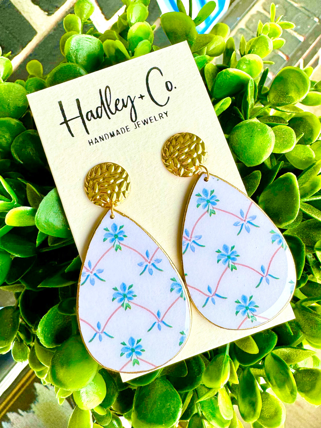 Floral tear drop Hadley + co earrings