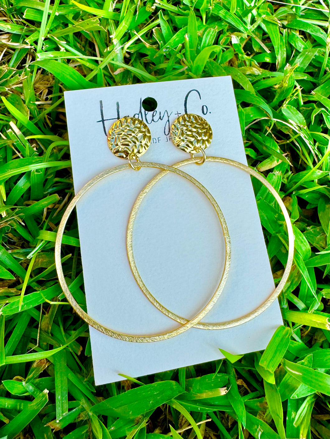 Gold round Hadley +co earrings
