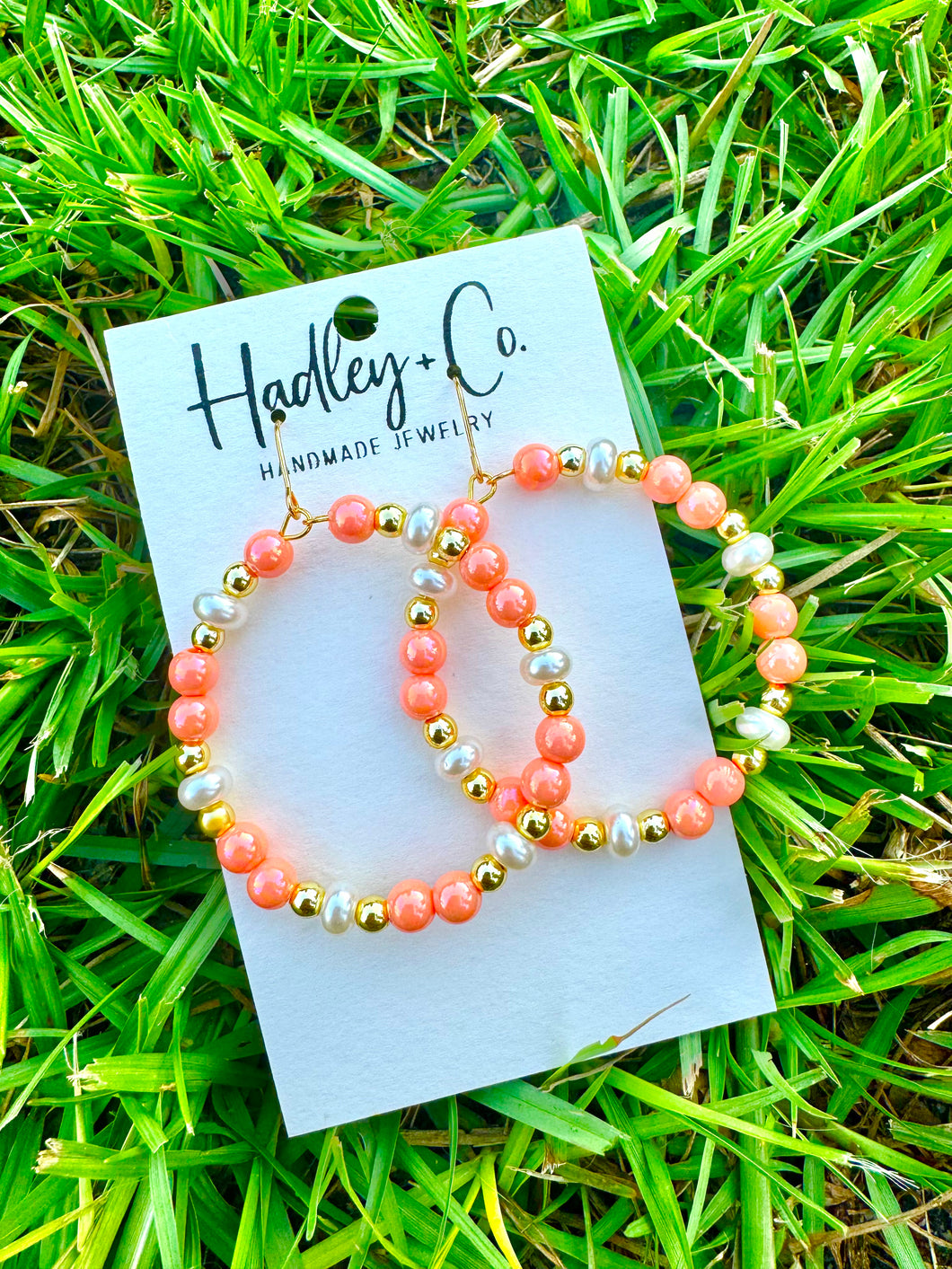 Orange pearl Hadley + co earrings