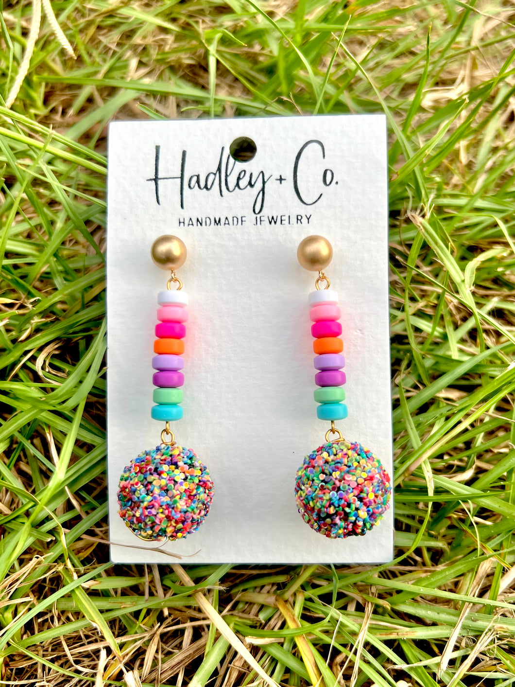 Stacked beaded confetti Hadley + co earrings