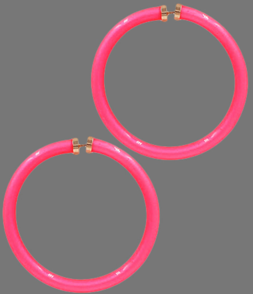 Neon pink tube jelly hoops