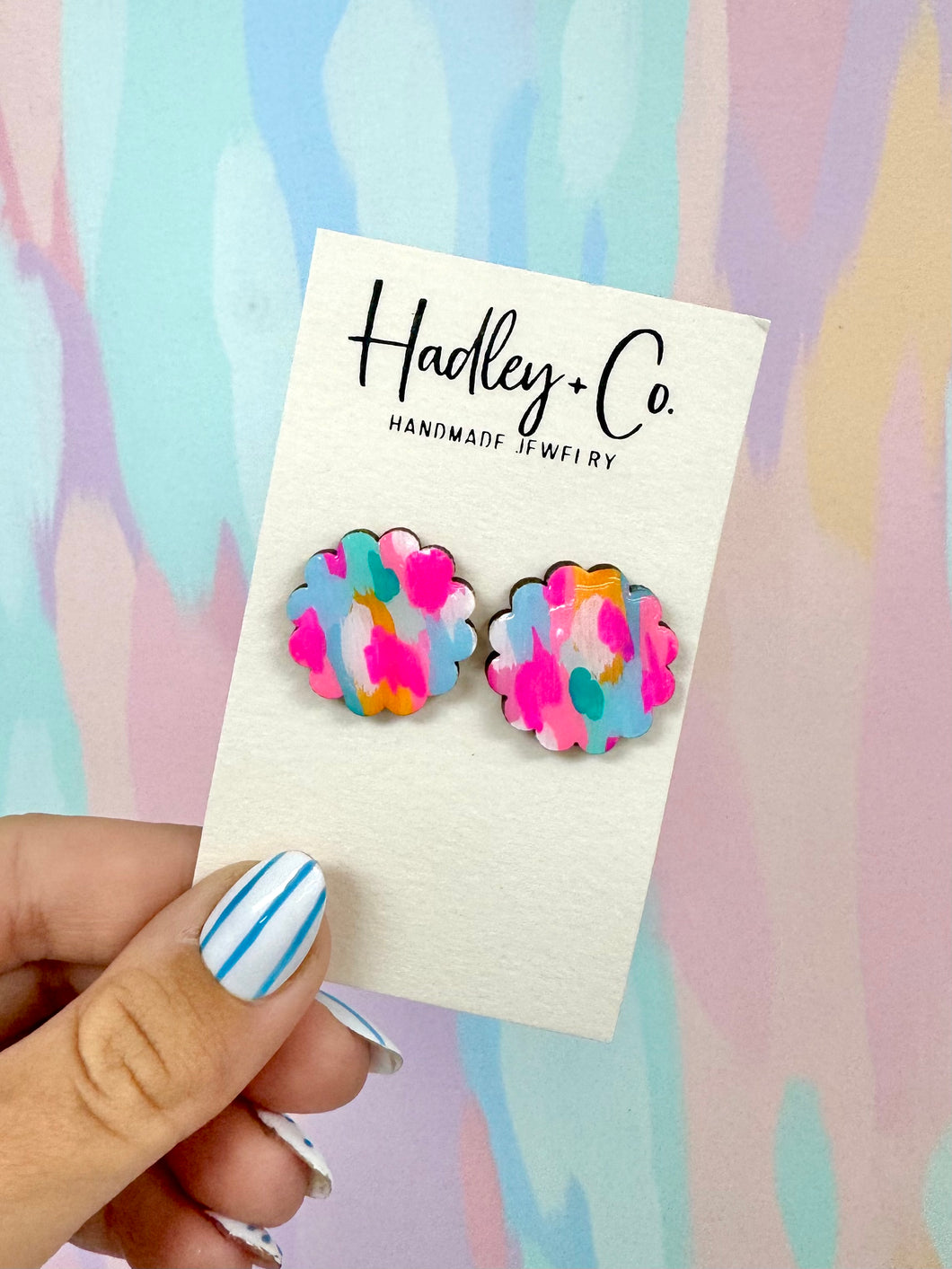 Abstract scallop studs- Hadley + co earrings