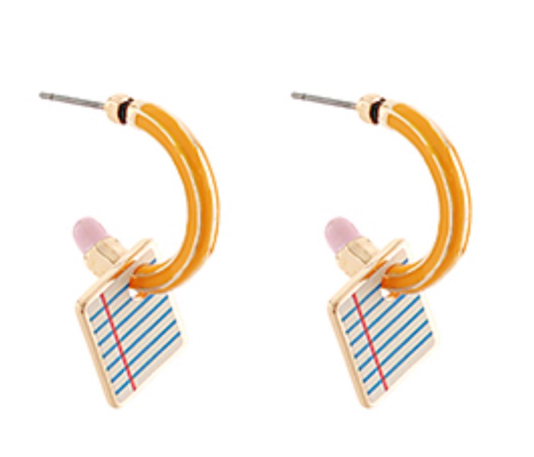 Pencil paper earrings