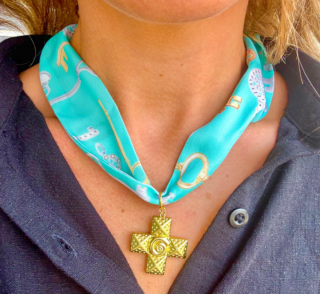 Cross scarf necklace/ hart designs