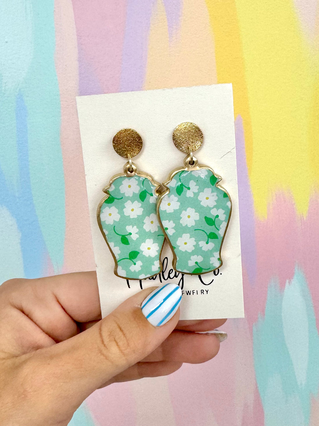 Teal jar Hadley + co earrings
