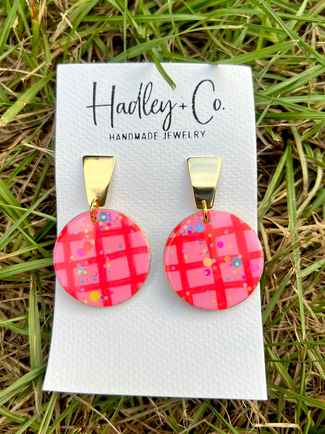 Confetti plaid Hadley + co earrings