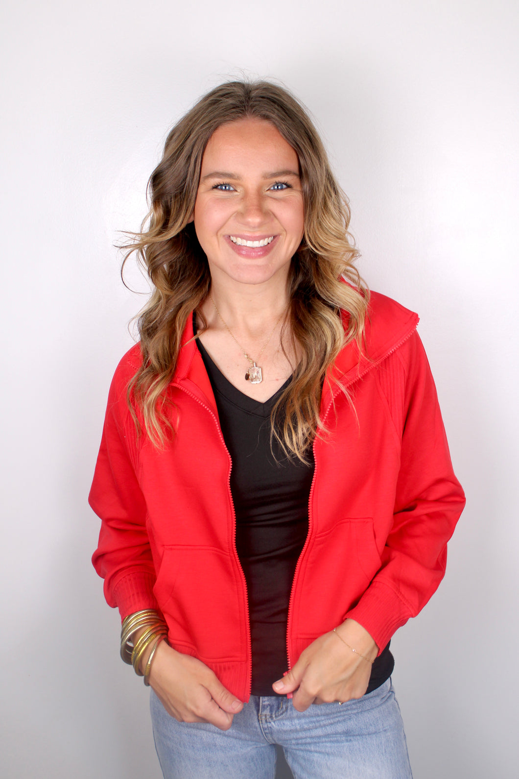 Red scuba zip jacket