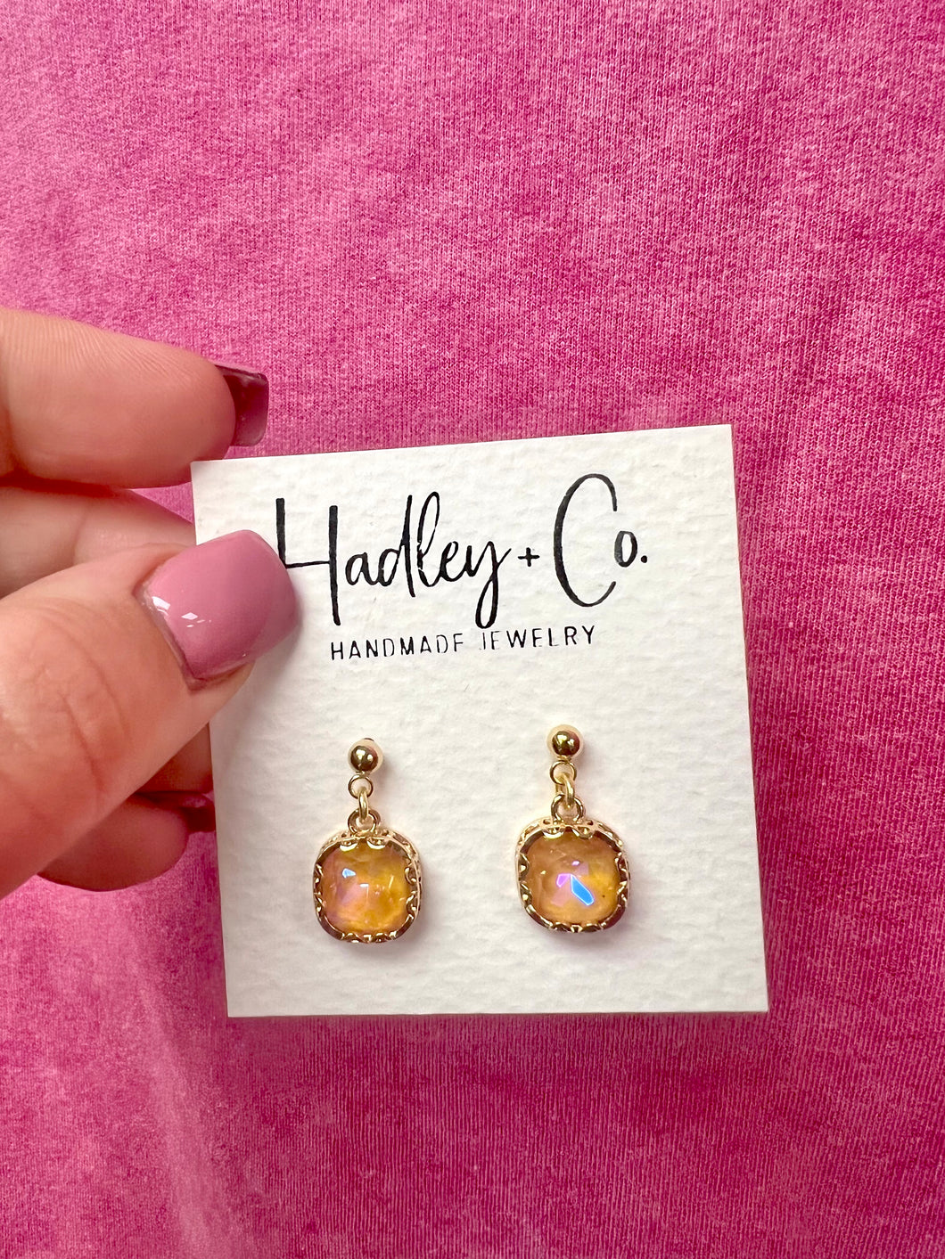 Orange stoned hadley + co earrings