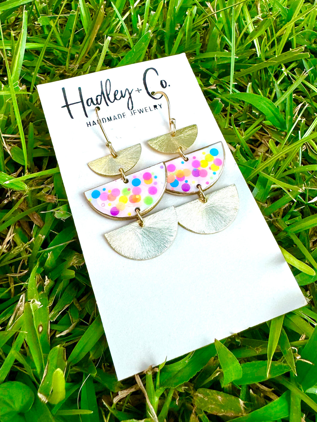 Gold multi confetti Hadley + co earrings