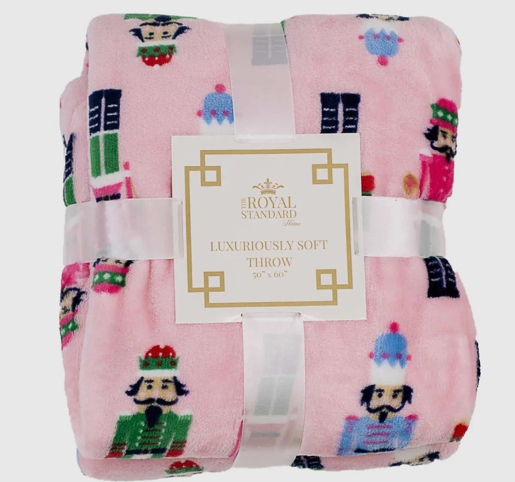 Pink nutcracker blanket