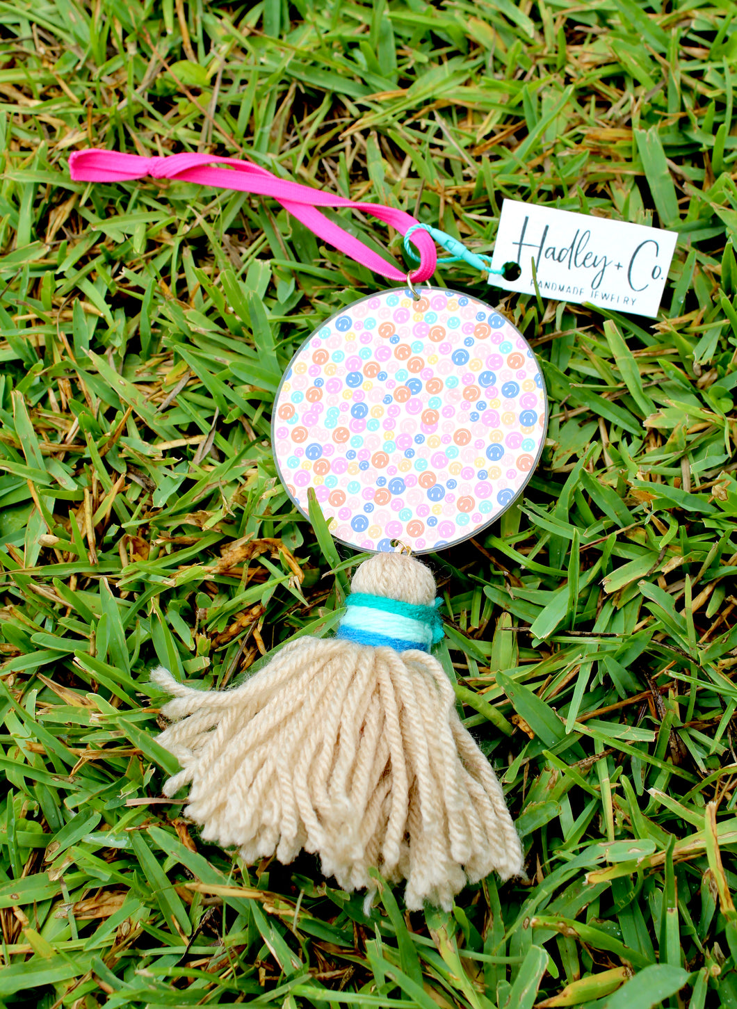 Smiley tassel Hadley + co car charm