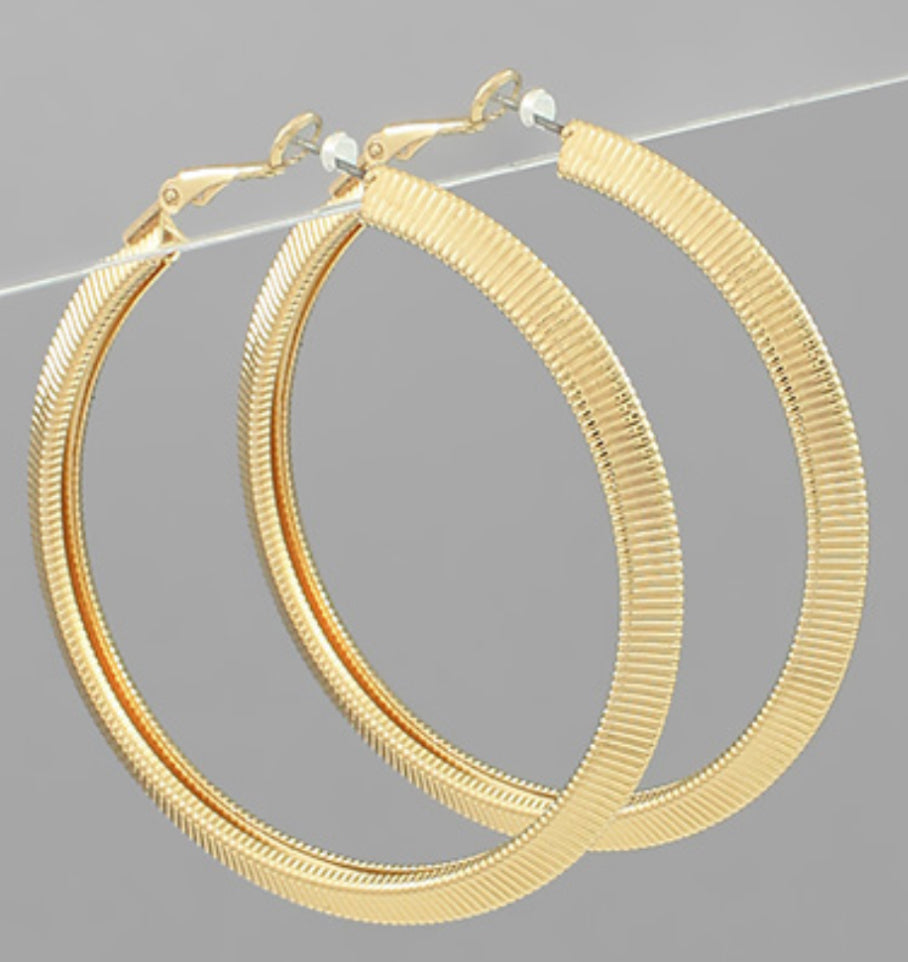 Omega chain hoop earrings