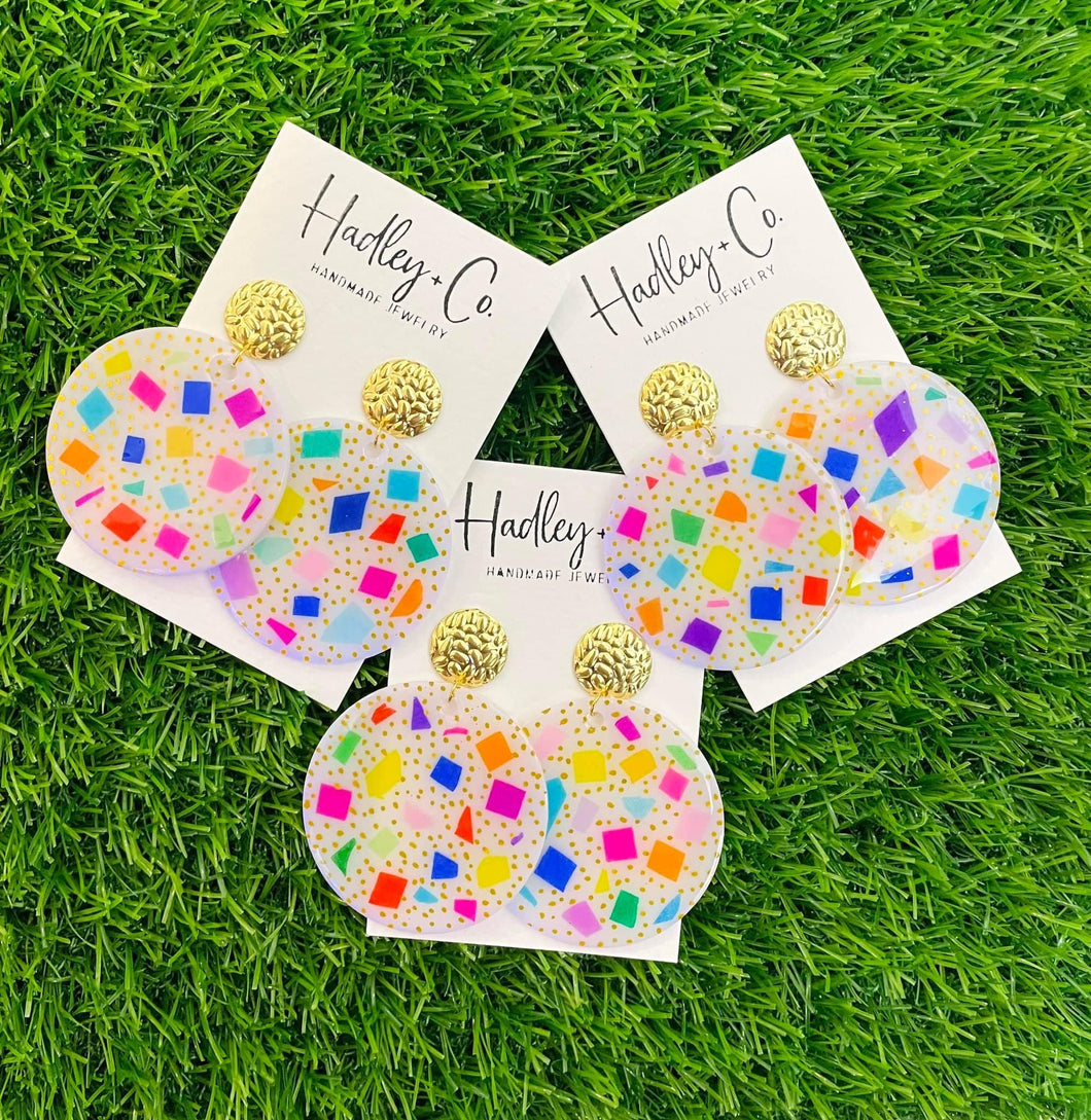 Colorful gold spot Hadley + co earrings