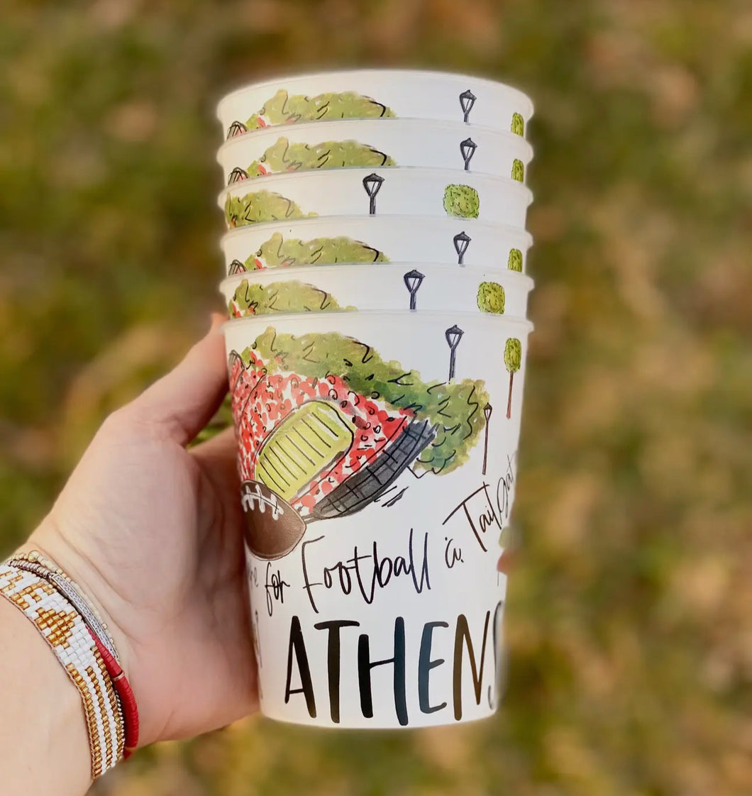 Set of 6 reusable Athens cups